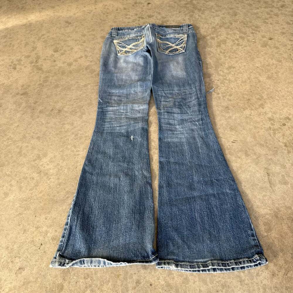 Zco Jeans Y2K Low Rise Distressed Flared Jeans Size 3